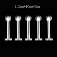 thumbnail image 1 of 5Pcs Unisex Clear Round Nose Ear Lip Chin Ring Stud Bar Body Piercing Jewelry, 1 of 5