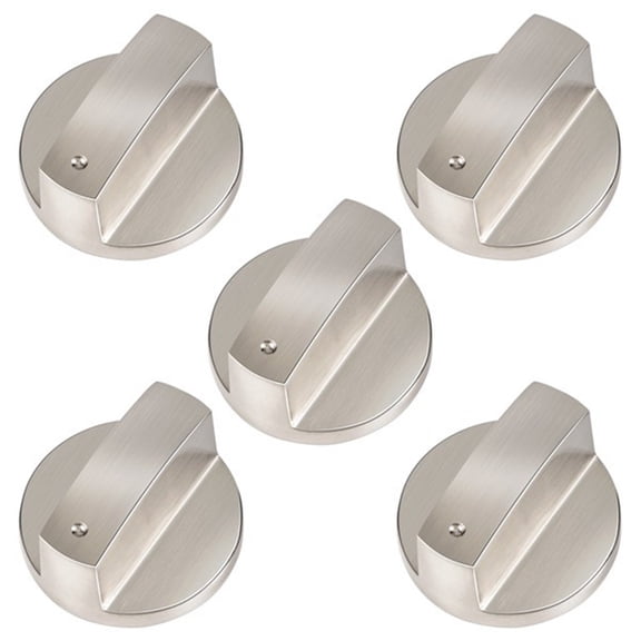 5Pcs Universal 6MM Gas Stove Knobs - Metal Cooker Replacement Control Switch for Most Kitchen Appliances