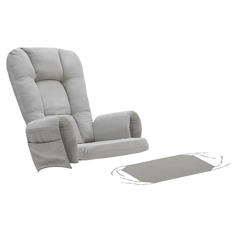 5Pcs Velvet Glider Rocker Replacement Cushions with Side Storage Pockets Glider Rocking Chair Cushions Set for Nursery Breastfeeding Napping Light Gray Square Back Walmart