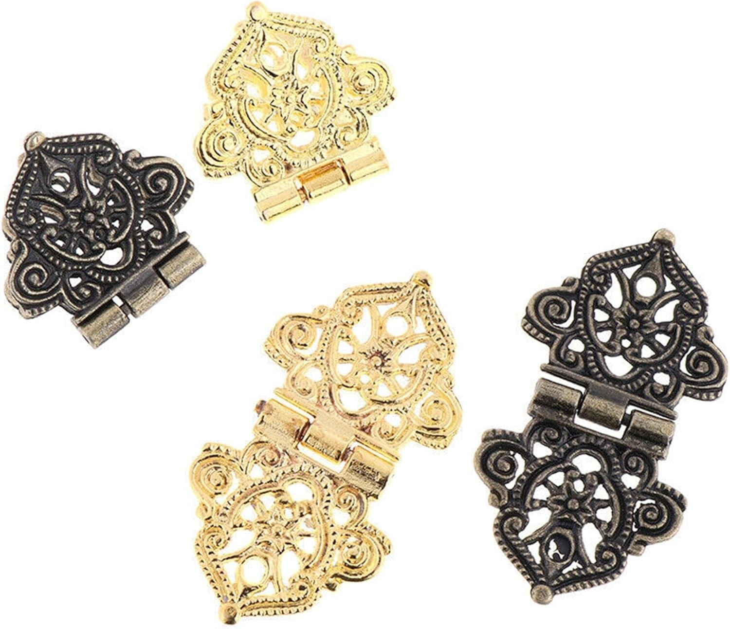 5Pcs Vintage Alloy Hollow Hinges Metal Cabinet Door Butt Hinges ...