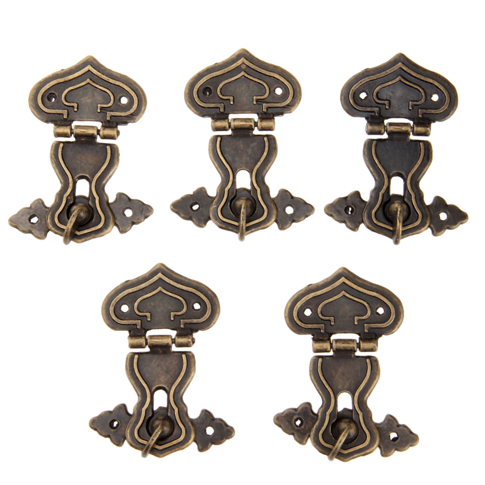 5Pcs Vintage Antique Brass Hasps Decorative Jewelry Gift Wooden Box ...
