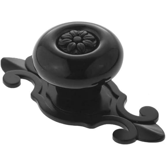 5Pcs Vintage Ceramic Knobs Drawer Furniture Handle for Kitchen Cabinets Cupboard Bathroom Dresser Wardrobe Closet Decoration Pulls (Black)