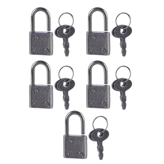 5Pcs Vintage Style Metal Lock Zincs Alloy Padlock Small Luggage Box Key Lock