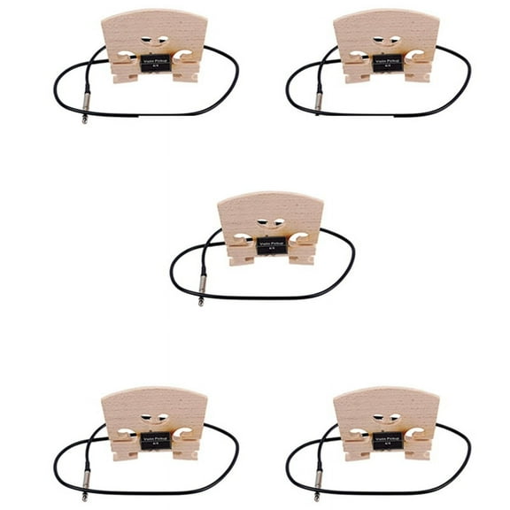 5Pcs Violin Bridge with Internally Mounted Piezo Pickup for 4/4 Full Size Electric Violin Parts Replacement