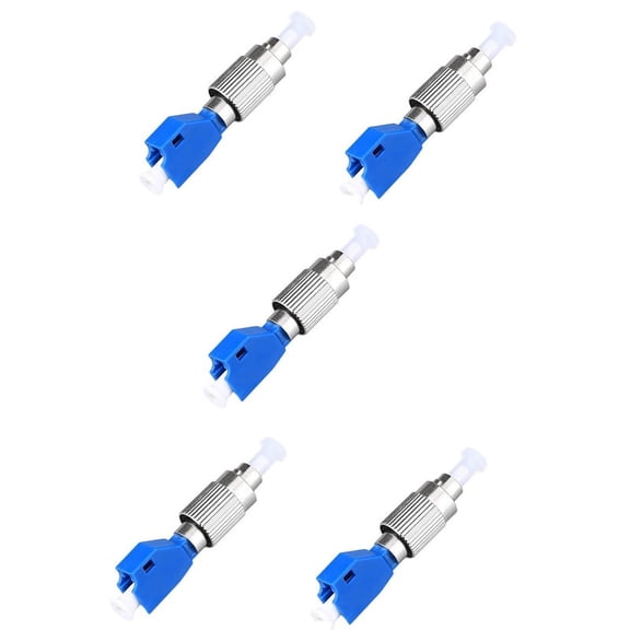 5Pcs Visual Fault Locator Adapter, Hybrid Fiber Optic Connector Adapter,Single Mode 9/125Um FC Male to LC Female Adapter,5 x Visual Fault Locator Adapter,blue & silver