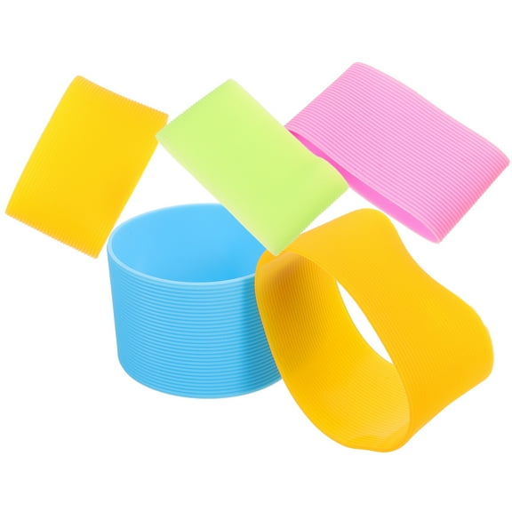 5Pcs Water Bottle Band Silicone Bottle Band Glass Cup Cover Silicone Bottle Sleeve