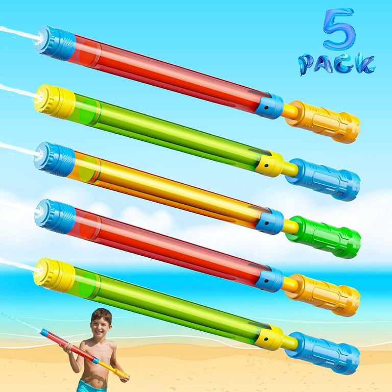 INvench 5Pcs Water Pump Gun for Kids, Water Squirter Blaster Outdoor Toys, Beach, Pool Fun