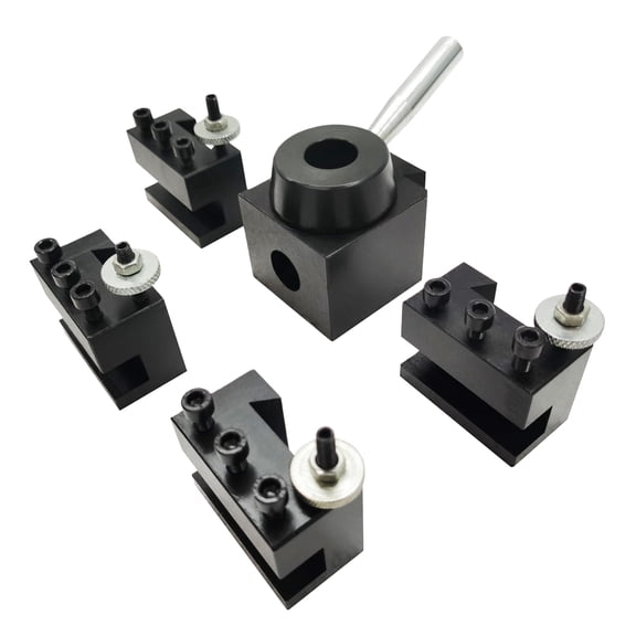 5Pcs Wedge Type Quick Change Tool Post Holder Set For Lathe 0.59" Tool Post Set