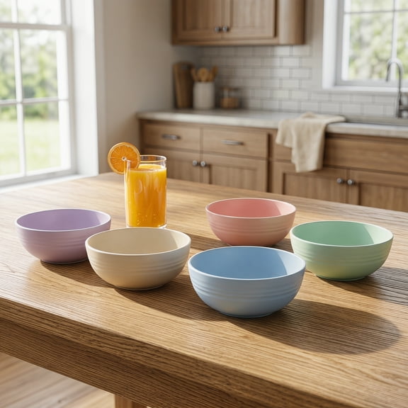 5Pcs Wheat Straw Small Bowls, Non-Slip Dessert Soup and Sammy Bowls, Mini Bowl for Kitchen, Microwave & Dishwasher Safe, 5.32 in×5.32 in×2.36 in
