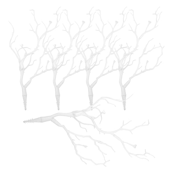 5Pcs White Artificial Branches for Home Office and Celebration Decoration Scenes