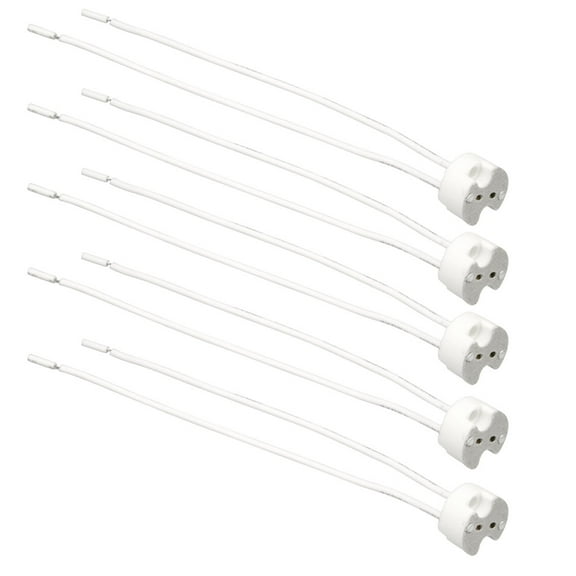 5Pcs Wire Connector Ceramic MR16 Lamp Holder Light Socket 15cm Long