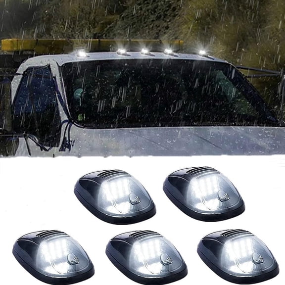 5Pcs Wireless Truck Cab Lights, Motion & Vibration Activated LED Lights, Auto On/Off Waterproof LED Light Bar for Pickup Roof, Vehicle Powered