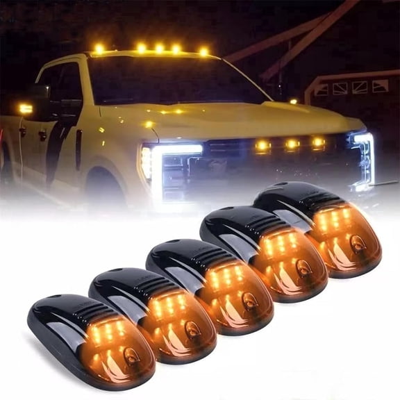 5Pcs Wireless Truck Cab Lights, Motion & Vibration Activated LED Lights, Waterproof Auto On/Off LED Light Bar for Pickup Roof, Vehicle Powered