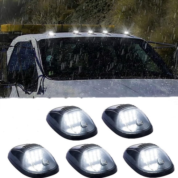 5Pcs Wireless Truck Cab Lights, Motion & Vibration Activated LED Lights, Waterproof Auto On/Off LED Light Bar for Pickup Roof, Vehicle Powered