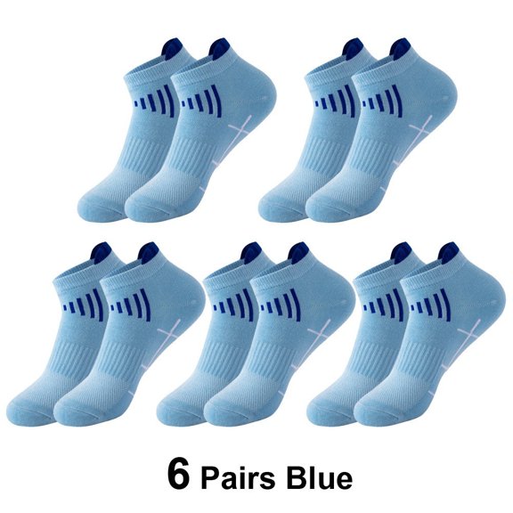 5Pcs Women Arch Support Athletic Ankle Socks, Breathable Cushioned Running Cycling Badminton Sports Socks
