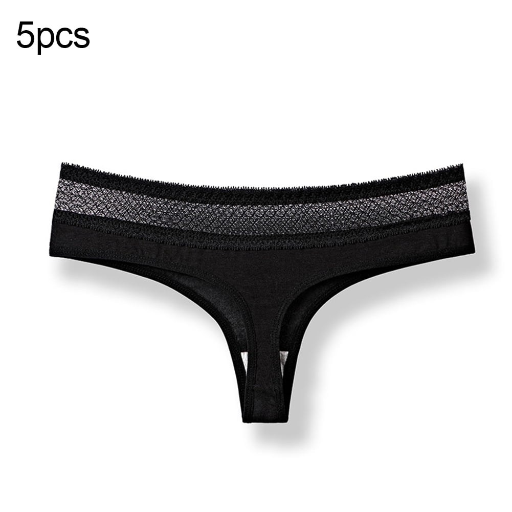  VKVWIV Lace G-String Thongs for Women Sexy Women Thongs  Underwear Hollow Stretch Mid Waist Panties T-back Hipster  Underpants（Black,Large : Clothing, Shoes & Jewelry