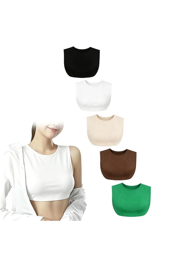 5Pcs Women's Wearable Mock Camisole Bra Insert Overlay Modesty Panel Vest Multiple Colors Available