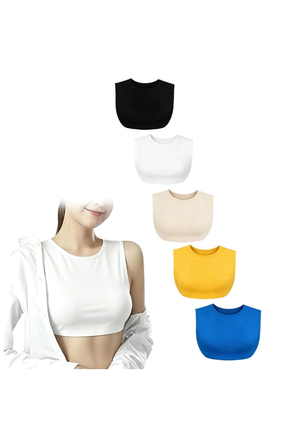 5Pcs Women's Wearable Mock Camisole Bra Insert Overlay Modesty Panel Vest Multiple Colors Available
