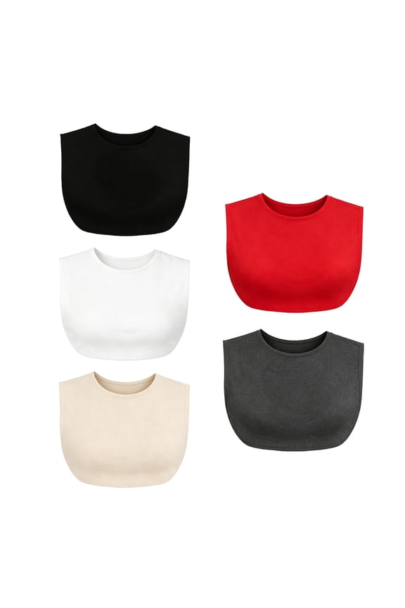5Pcs Women's Wearable Mock Camisole Bra Insert Overlay Modesty Panel Vest Multiple Colors Available