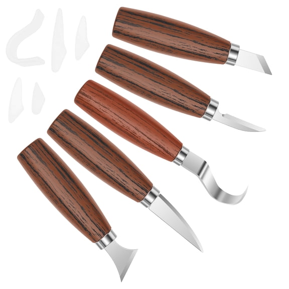 5Pcs Wood Carving Kit Woodworking Chisel Professional Whittling Craft Set Starter Hand Tool Kit Present for Beginner Adult Kid