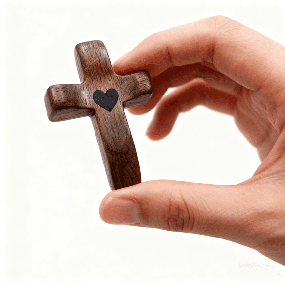 5Pcs Wooden Cross Fidget, Handmade Pocket Wood Crosses, Cross My Heart | Encouragement Gift, Relieve Anxiety for Yourself, Inspirational Easter Gift for Christian Faith, Prayer, Christmas Gifts