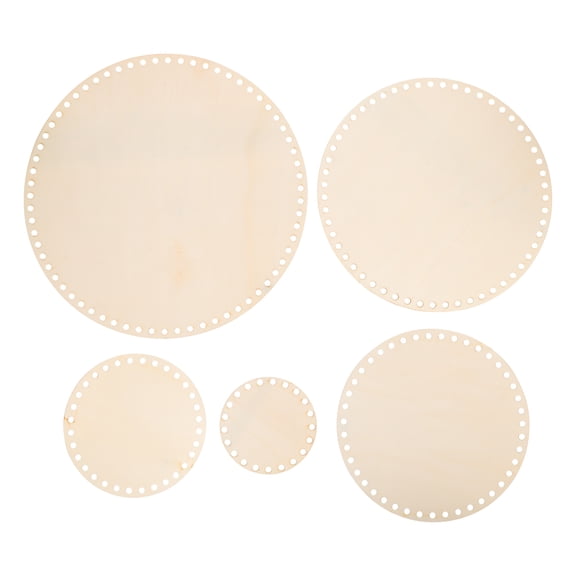 5Pcs Wooden DIY Basket Bottom Round Basket Base Crochet Shaper