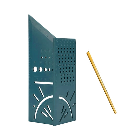 5Pcs Woodworking Gauge Ruler 3D Mitre Angle Measuring Scribe Mark Square Measure Tool 45 Degree and 90 Degree with Carpenter Pencil ,for Accurate Evaluation