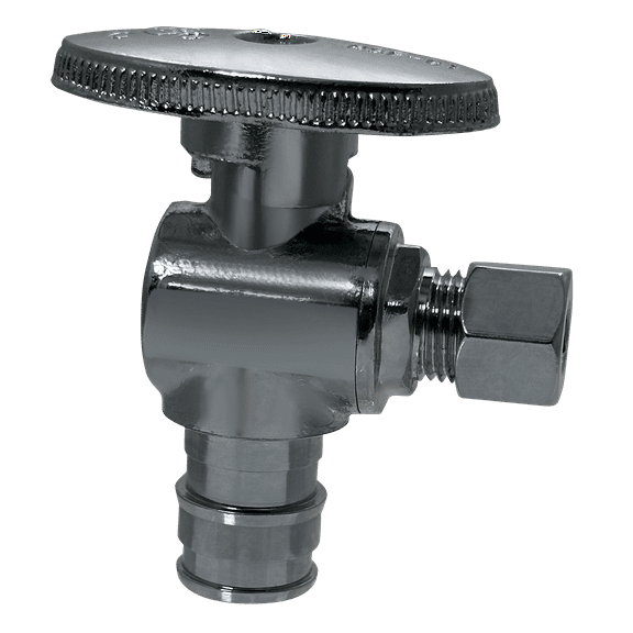 5Pcs XFITTING Pex A 1/2 Inch x 1/4 Inch OD Compression Angle Stop Valve, 201-4-4=5XX