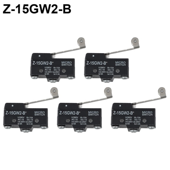 5Pcs Z-15Gw2-B Limit Switch Spdt 3-Pin Momentary Roller Rocker Limit Switch For Cnc Machine Tools Home Appliances Diy