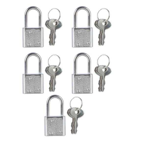 5Pcs Zincs Alloy Padlock Portable Suitcases Locker Securing Lock Small Luggage Box Lock With Key Diary Padlocks Key Lock