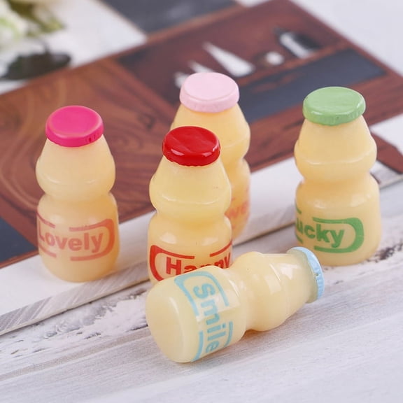 5Pcs/lot Miniature dollhouse milk drinks pretend food for dollhouse toys