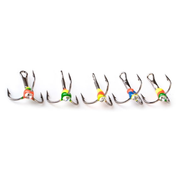 5Pcs/pack 6/8/10/12 Size Sinking Baits Fishing Hook For Winter Ice Fishing Hook Tool High Carbon Steel Three Jaw Hook