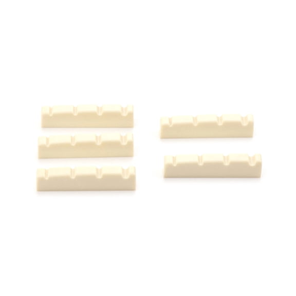 5Pcs/pack Guitar Bass Nut 42mm Guitar String Nut Guitar Nut Slotted Top Nut Replacement for 4 Strings Musical Instrument