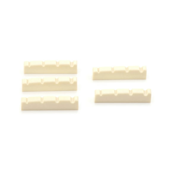 5Pcs/pack Guitar Bass Nut 42mm Guitar String Nut Guitar Nut Slotted Top Nut Replacement for 4 Strings Musical Instrument