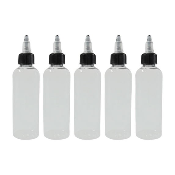 5Pcs pet Empty Bottle Dispenser Sample Bottles Model Painting Pointed with Twist Caps Reusable Paint Bottle for Liquids ink , 100ml