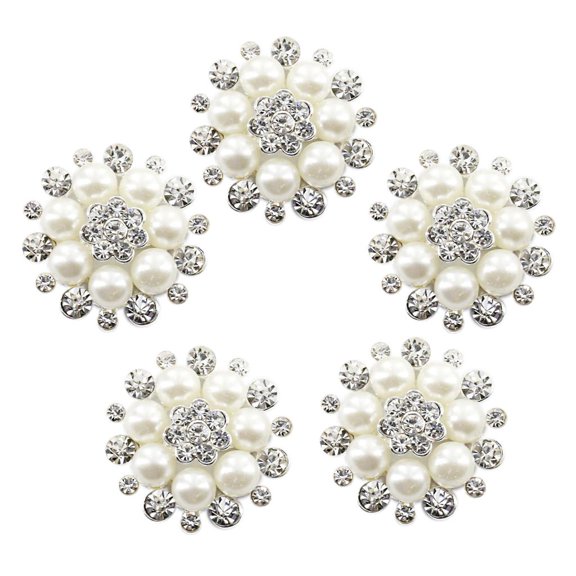 5Pcs/set Diamante Rhinestone flower Decorative Shank Button for Sewing on Clothing Costume Bag 30mm