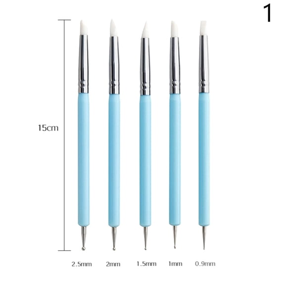 5Pcs/set Silicone Clay Sculpting Tools For Brush Modeling Dotting Nail Art Pottery Clays Tool DIY Carving Ceramics Sculpture