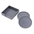 thumbnail image 1 of 5Pcs/set Silicone Round Cup Mat Creative Non-slip Coaster Thicken Coffee Tea Drink Placemat Table Cup Pad (Gray), 1 of 6