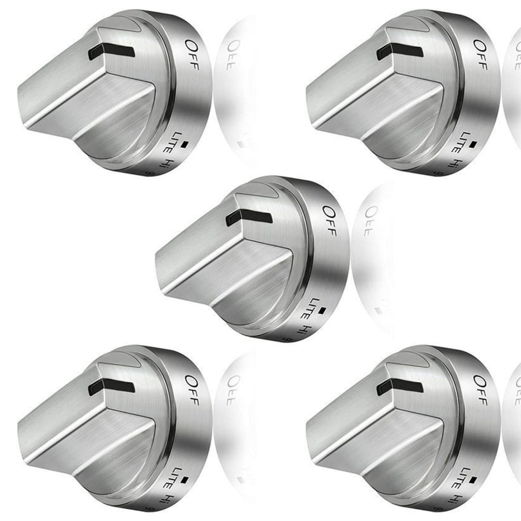 5Pcs/set Stainless Steel WB03x24818 Gas Stove Knob Replacement for PS11729081