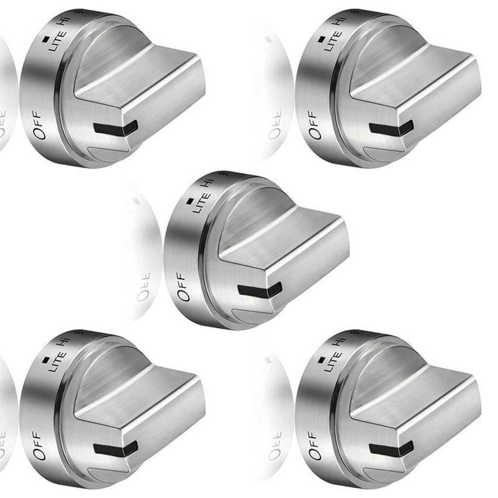 5Pcs/set Stainless Steel WB03x24818 Stove Knob Replacement for PS11729081 AP5989029 Stove Replacement Accessories