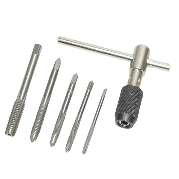 5Piece 3-6mm T Shaped Tap Wrenches Tapping Screwdriver Wrenches for Precise Threading 3-8 In Metal and Wood