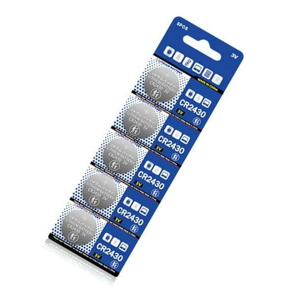 5Pieces CR2430 CR-2430 Lithium Button Batteries for Electronics and Gadgets