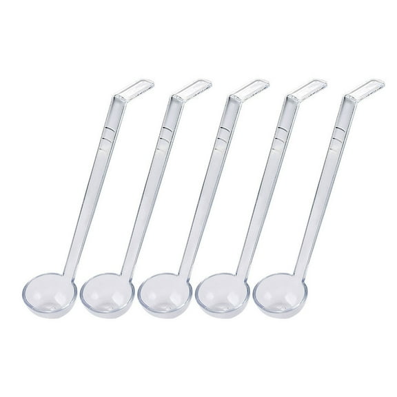 5Pieces Clear Plastic Soup Scoops Long Handle Catering Utensils Kitchen Tool