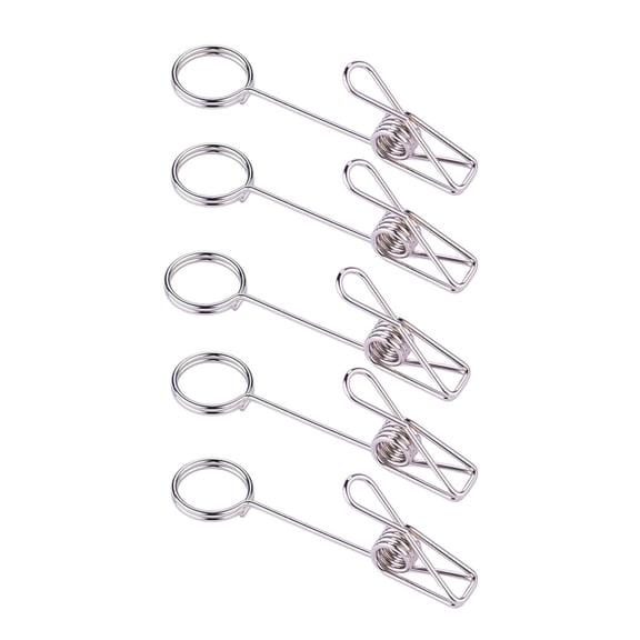 5Pieces Double Sided Metal Name Card Stand with Metal Clip Office Desktop Accessory For Efficient Desk Management