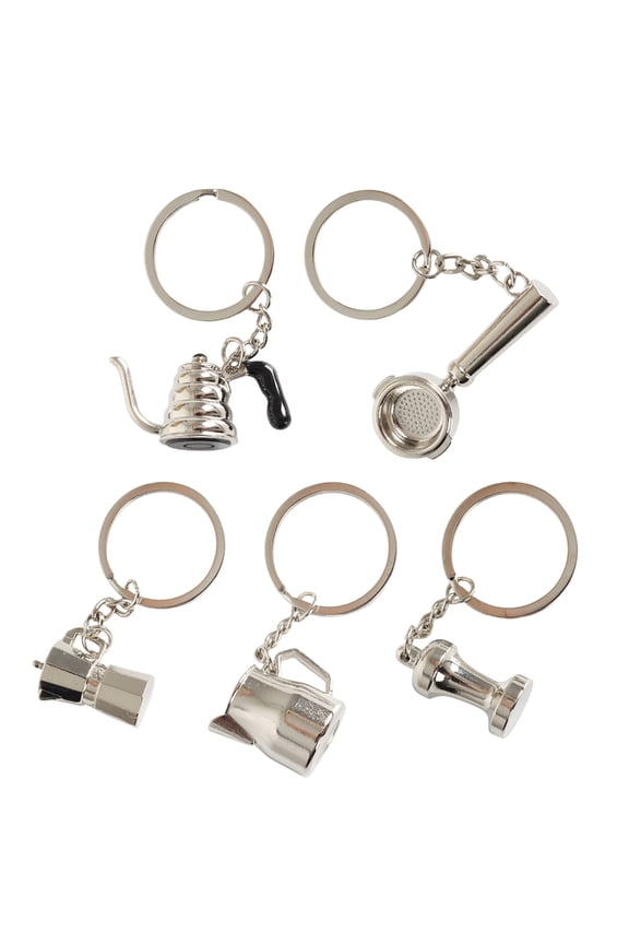 5Pieces Espresso Portafilter Keychain Coffee Tool Designs Unique Coffee Accessory Perfect Coffee Machine Charm for Daily