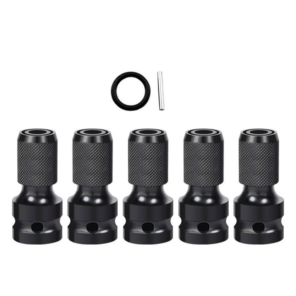 5Pieces Hexagonal Adapter Converts 1/2Inch Square Drive to 1/4 Hexagonal for Tight Space Impacts Power Tool Accessories