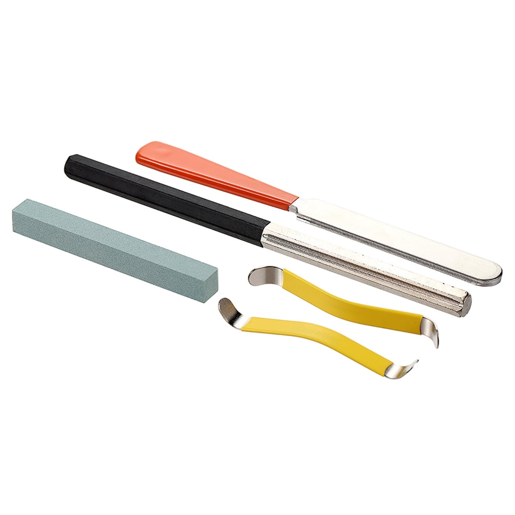 5Pieces Home Violinmaker Fret Repair Set Including Fine Tool Guitar String Spreaders for Leveling Polishing Guitars