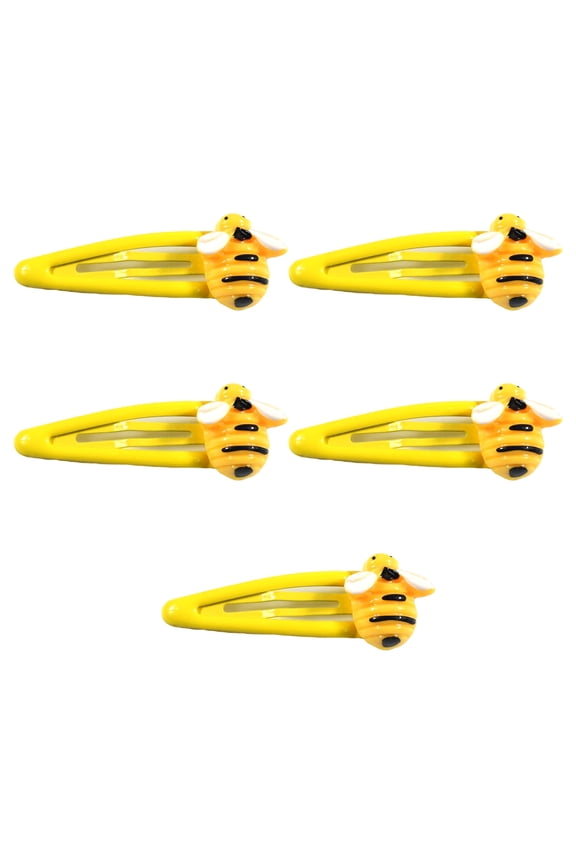 5Pieces Kids Bees Hair Clip Mixed Lightweight Hairpins Girls Hair Accessories Multi Color Assortment Safe ABS
