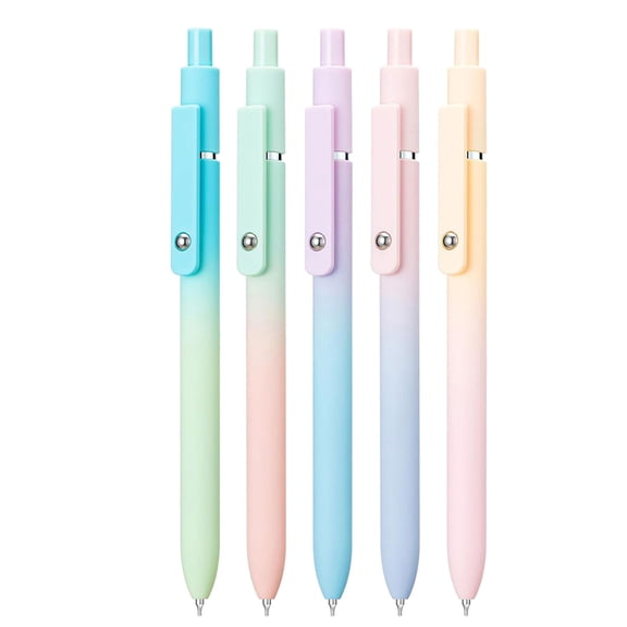 5Pieces Retractable Gel Pen Quick Drying Journaling Pen Writing Pen 0.5MM Tip Smooth to Write for Writing Journaling