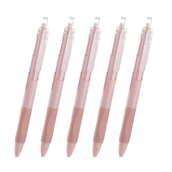 5Pieces Retractable Gel Pens Non-Slip Pen Grip Refillable Office Signing Pen